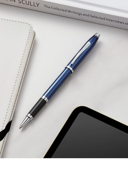 Century® II Polished Translucent Cobalt Blue Engraved Diamond Pattern Selectip Rollerball Pen