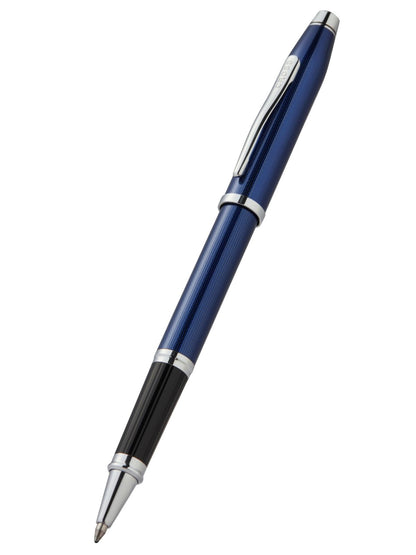Century® II Polished Translucent Cobalt Blue Engraved Diamond Pattern Selectip Rollerball Pen