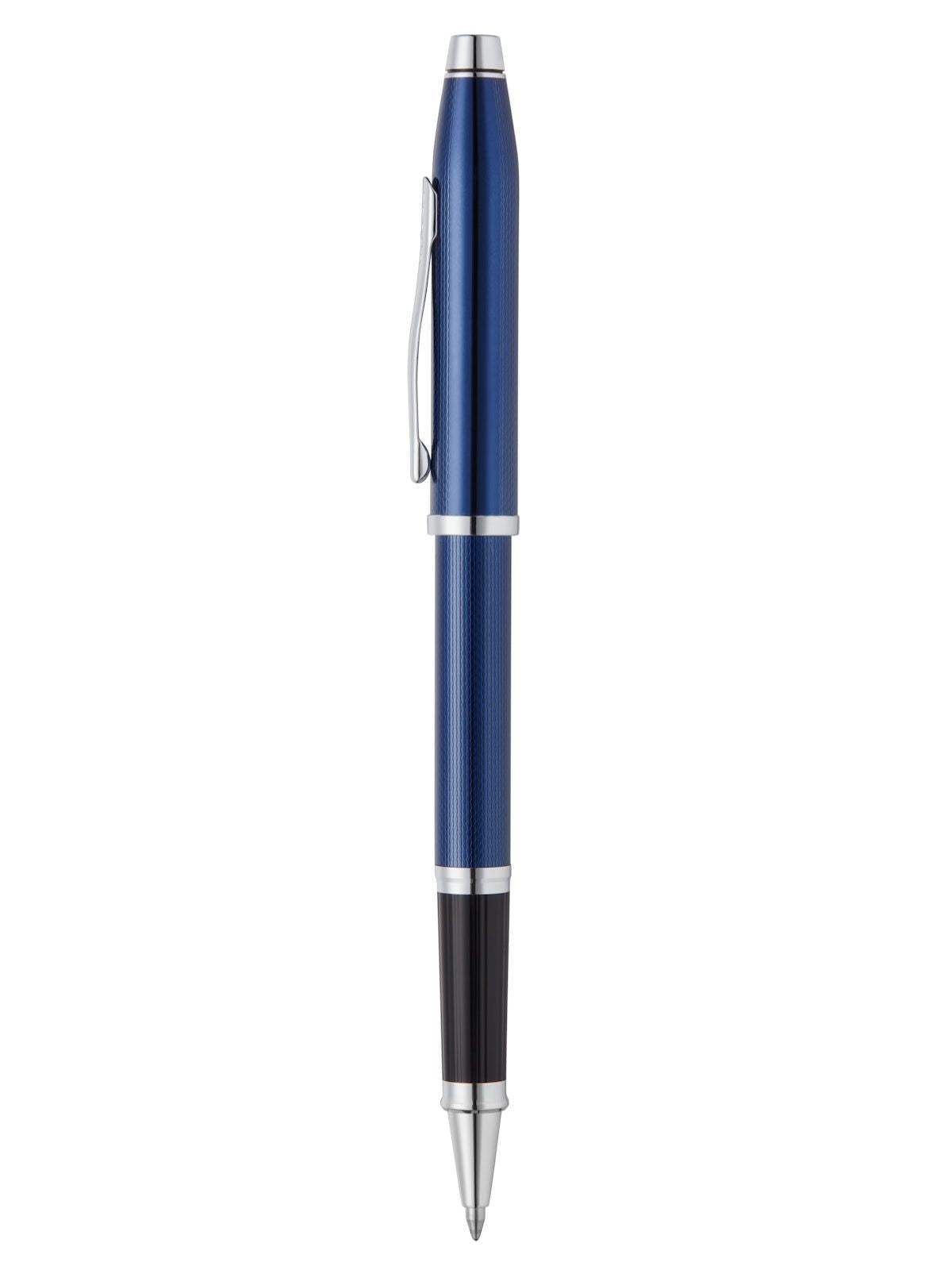 Century® II Polished Translucent Cobalt Blue Engraved Diamond Pattern Selectip Rollerball Pen