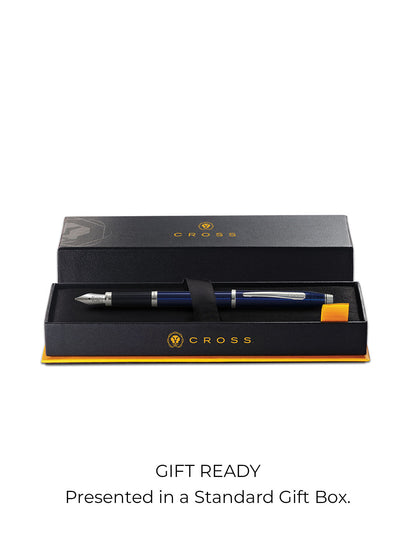 Century® II Translucent Blue Lacquer with Chrome Plated Appointments and Polished Stainless Steel Medium Nib Fountain Pen