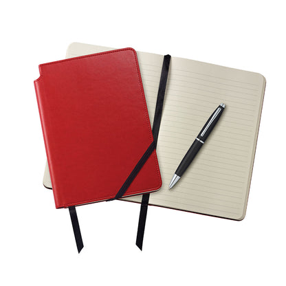 Calais™ Matte Black Ballpoint Pen & Medium Crimson Journal Gift Set