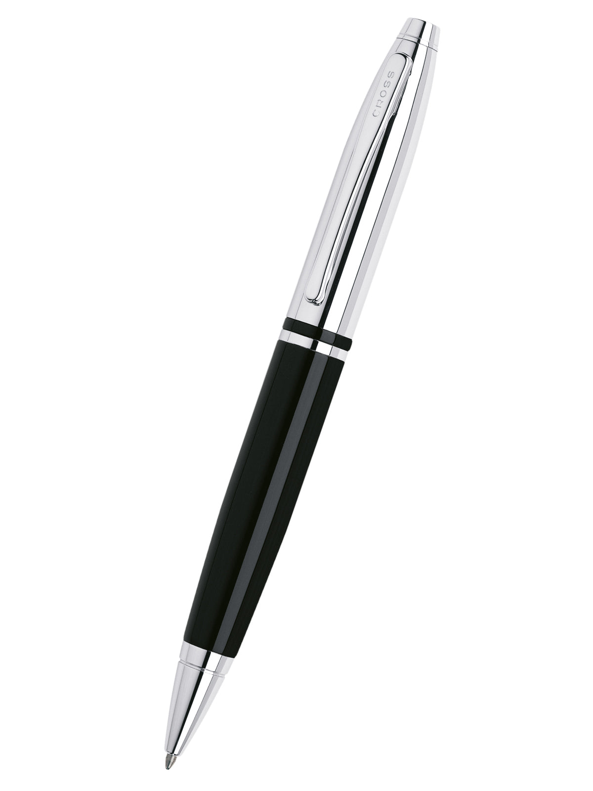 Calais Chrome & Black Lacquer Ballpoint Pen | Cross – A.T. Cross