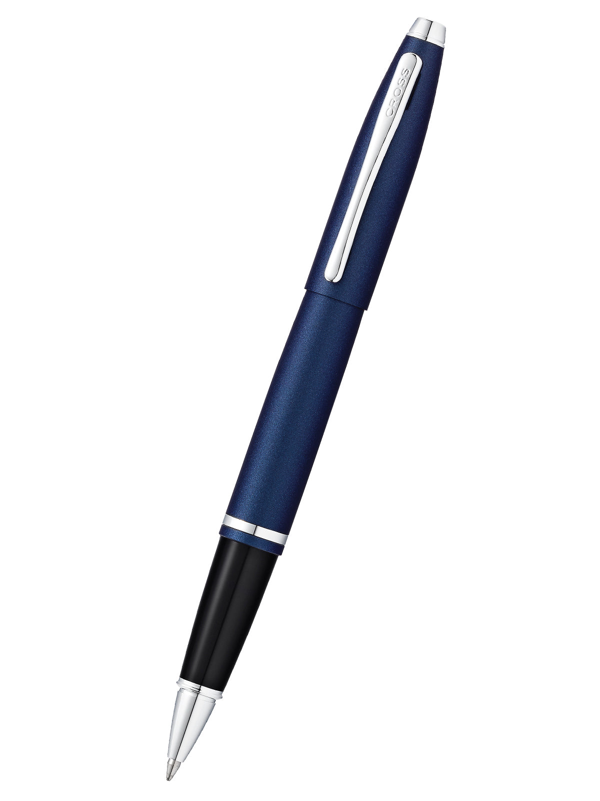 Stylo roller Calais bleu nuit métallisé mat