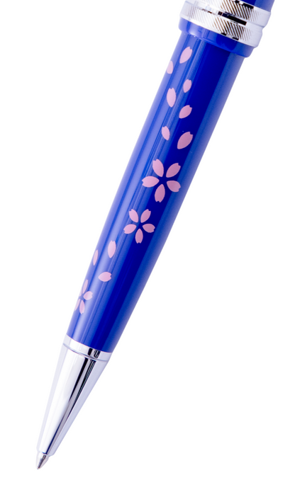 Bailey Light Cherry Blossom Glossy Blue Resin Ballpoint Pen