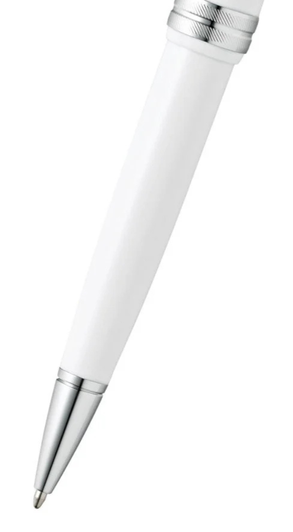 Bailey Light Polished White Resin Ballpoint Pen