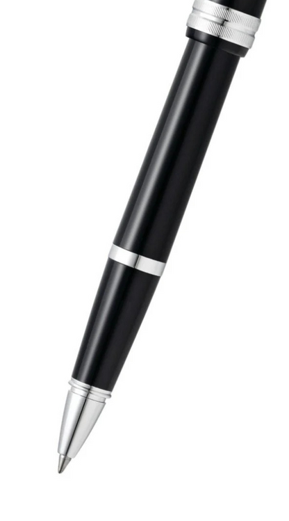 Bailey Light Glossy Black Resin Rollerball Pen