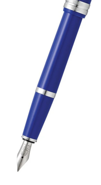 Stylo plume Cross Bailey Light en résine bleue polie