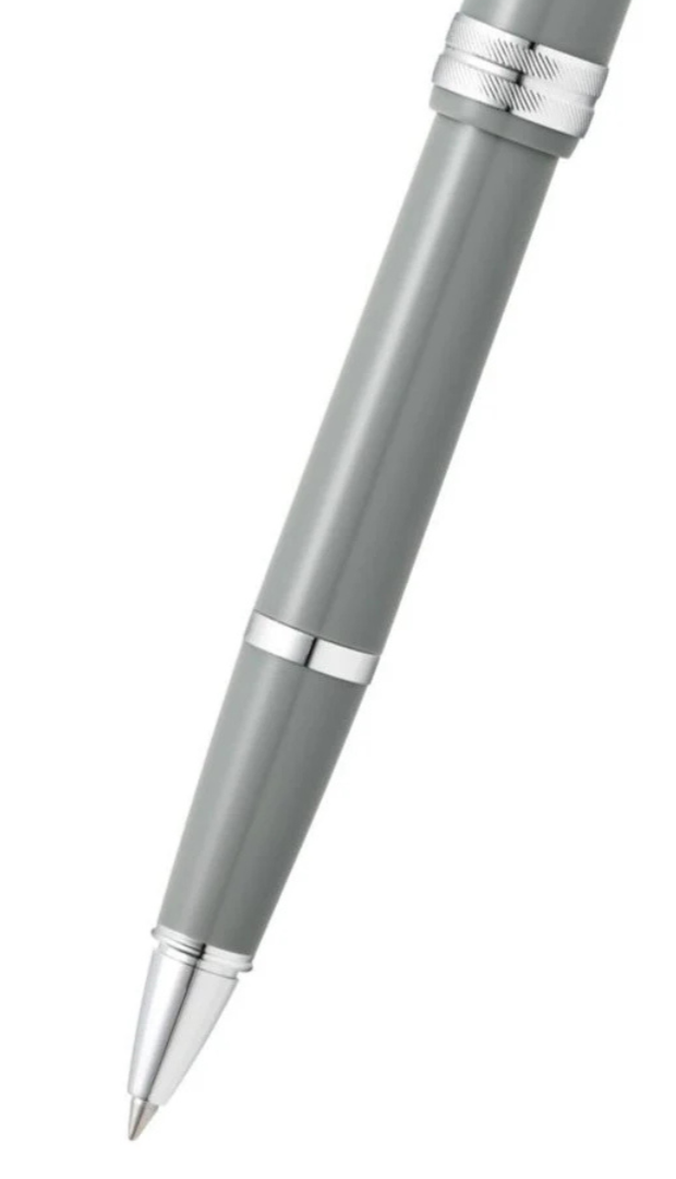 Bailey Light Polished Gray Resin Rollerball Pen