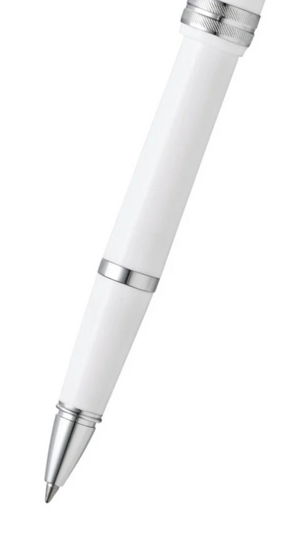 Bailey Light Polished White Resin Rollerball Pen