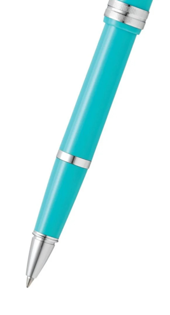 Bailey Light Polished Teal Resin Rollerball Pen