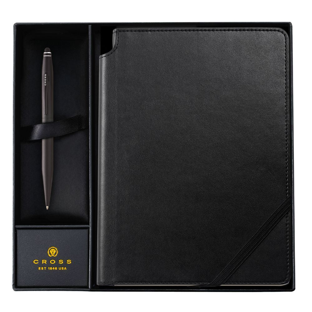 Tech2 Satin Black Ballpoint and Journal Gift Set