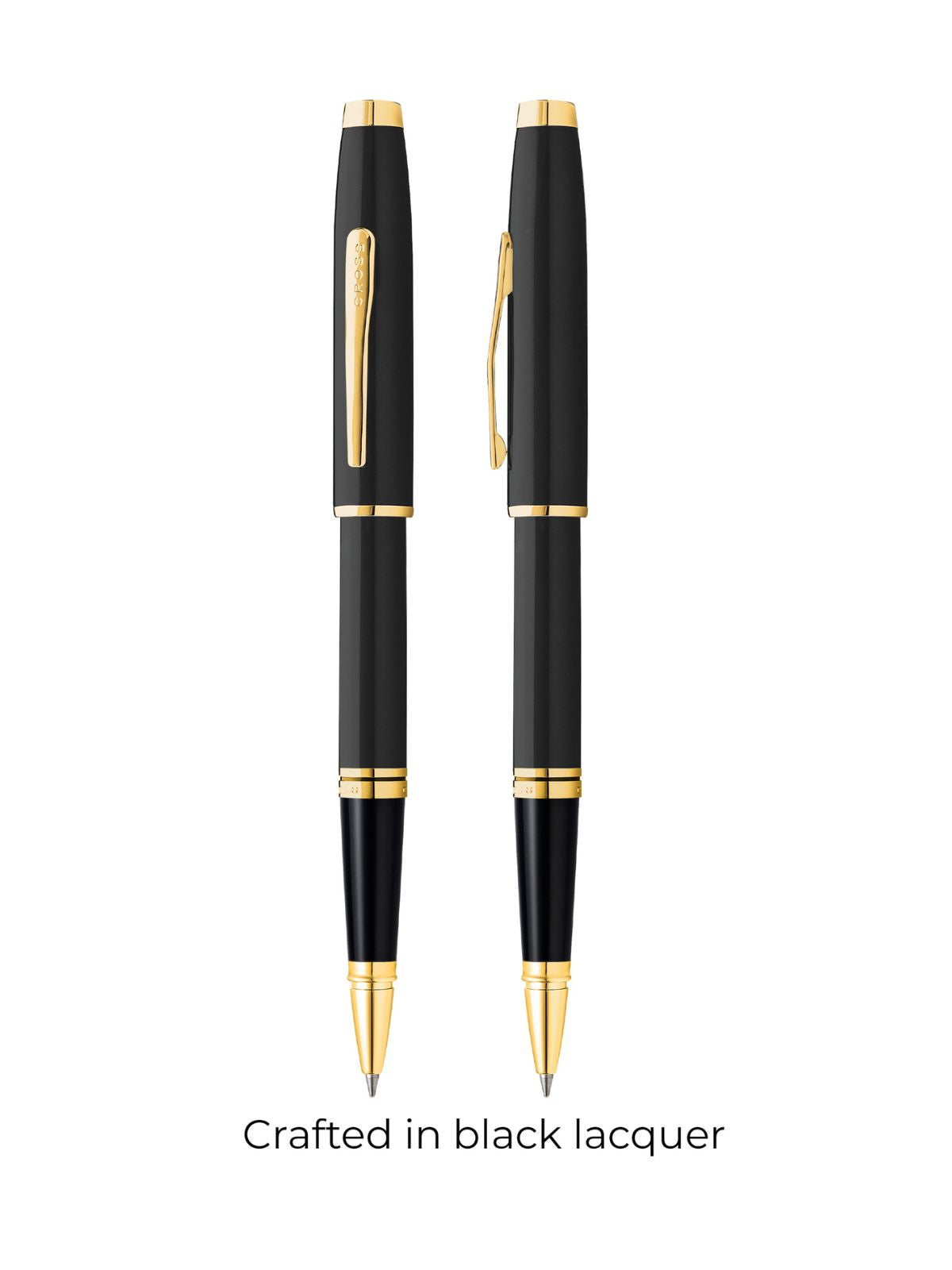 Coventry Black Lacquer with Gold Appointments Rollerball Pen