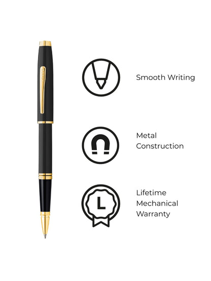 Coventry Black Lacquer with Gold Appointments Rollerball Pen
