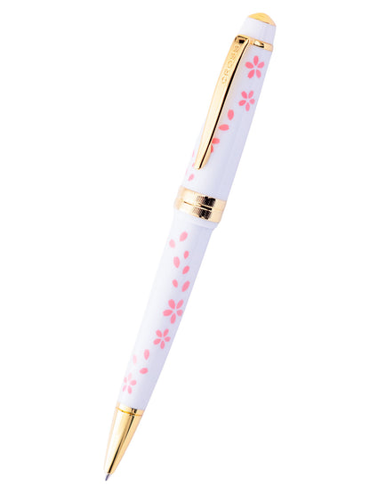 Bailey Light Cherry Blossom Glossy White Resin Ballpoint Pen