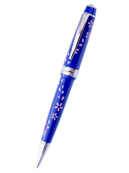 Stylo à bille en résine bleu brillant Bailey Light Cherry Blossom