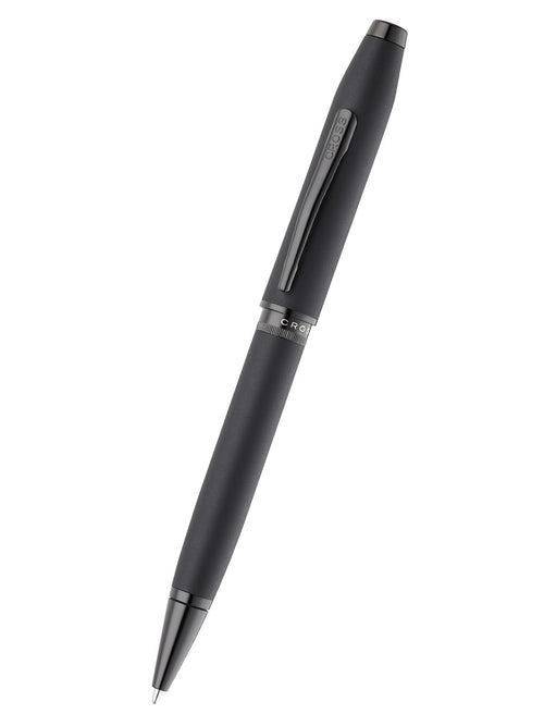 Black pen with metallic accents on a white background