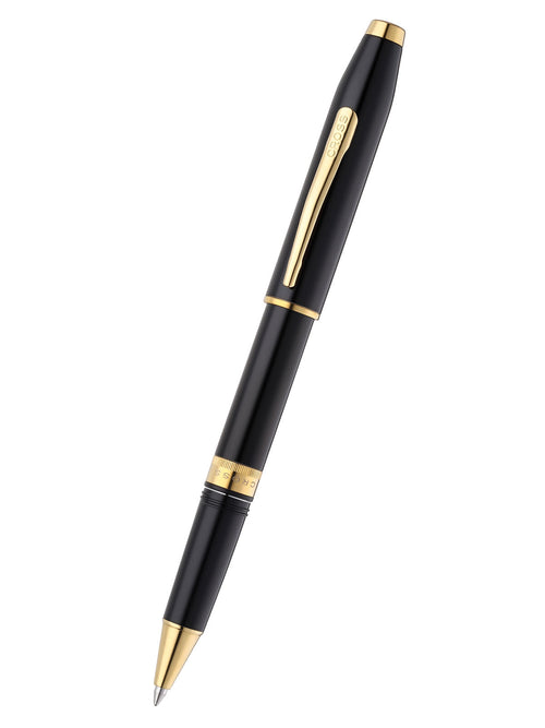 Foundry Glossy Black Lacquer with PVD Gold Appointments Rollerball Pen