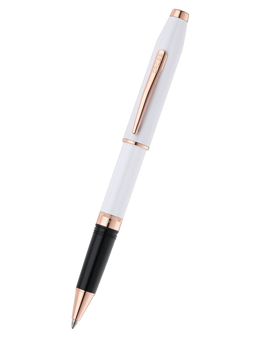Foundry Pearl White Lacquer with Rose Gold Appointments Rollerball Pen
