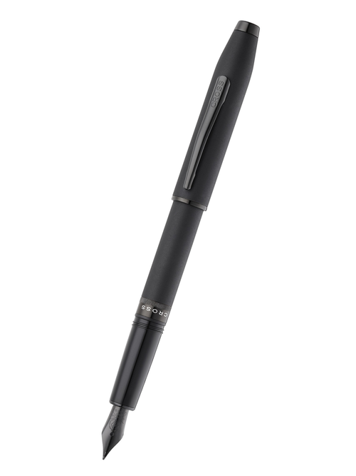 Foundry Matte Black Lacquer with PVD Black Appointments and Black PVD coated Medium Nib Fountain Pen
