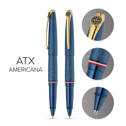 ATX® Americana Blue PVD with Gold-Tone PVD Appointments Rollerball Pen