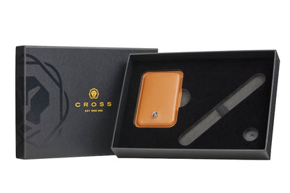 Mocha Leather Magnetic Card Holder Gift Bundle