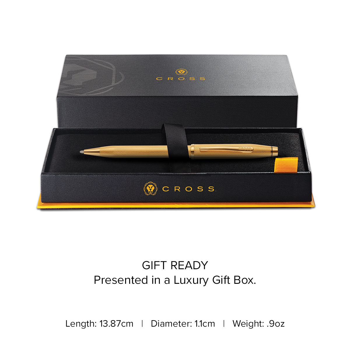 Century® II Polished 23KT Gold-plated Engraved Diamond Pattern Ballpoint Pen