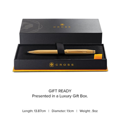 Century® II Polished 23KT Gold-plated Engraved Diamond Pattern Ballpoint Pen