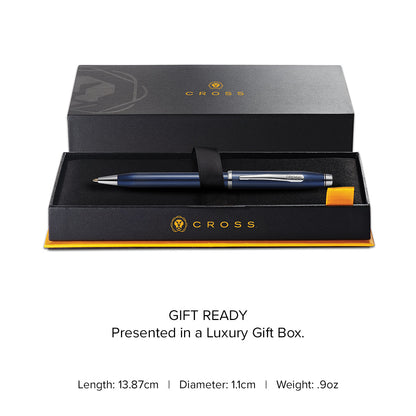 Century® II Polished Translucent Cobalt Blue Engraved Diamond Pattern Ballpoint Pen
