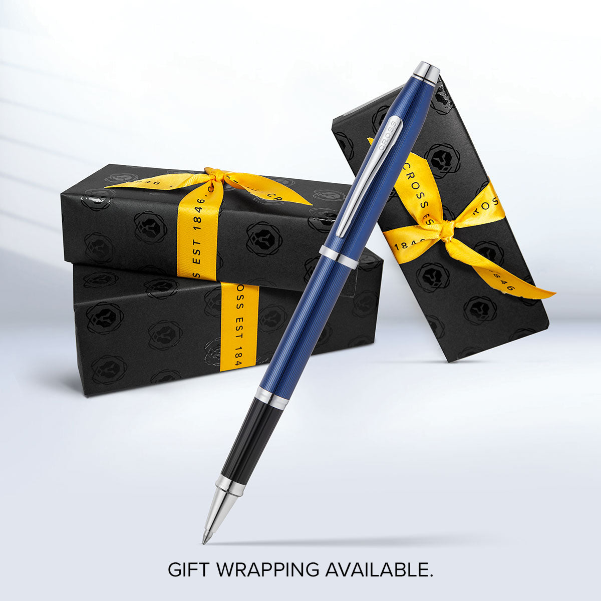 Century® II Polished Translucent Cobalt Blue Engraved Diamond Pattern Selectip Rollerball Pen