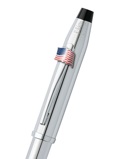 Century II Lustrous Chrome Ballpoint with American Flag Emblem