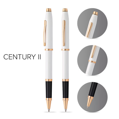 Century® II Pearlescent White Lacquer Rollerball Pen