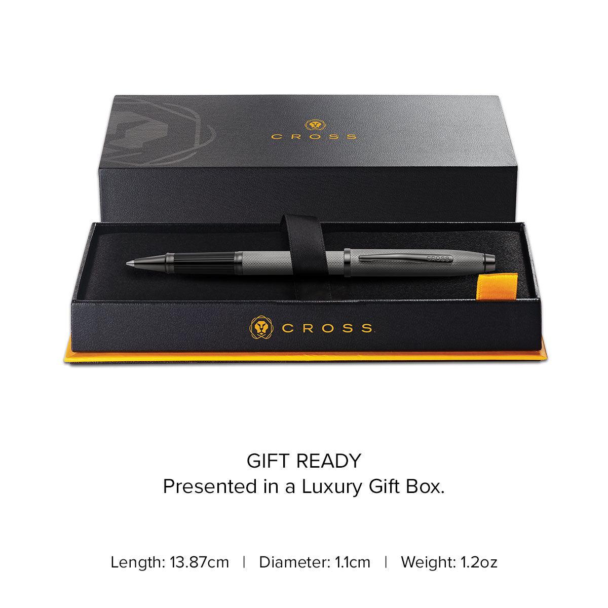 Century® II Polished Slate Gray Engraved Diamond Pattern Selectip Rollerball Pen