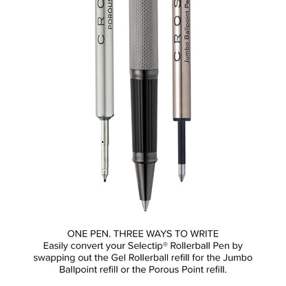 Century® II Polished Slate Gray Engraved Diamond Pattern Selectip Rollerball Pen