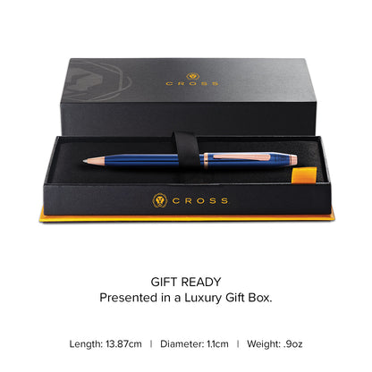 Stylo à bille Century II laqué bleu cobalt translucide
