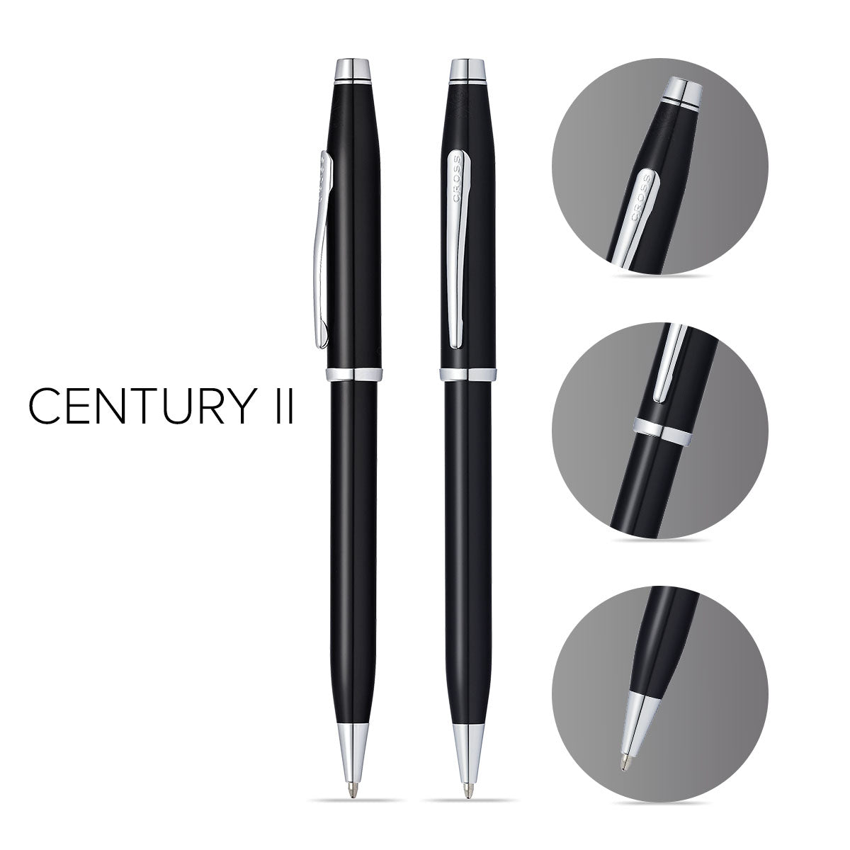 Century II Black Lacquer Ballpoint Pen | Cross – A.T. Cross