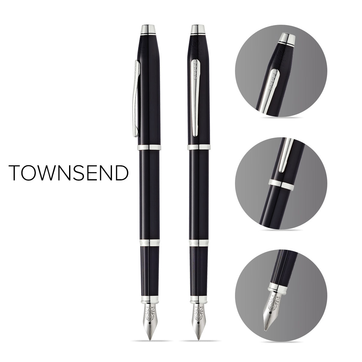 Century® II Black Lacquer Fine Nib Fountain Pen