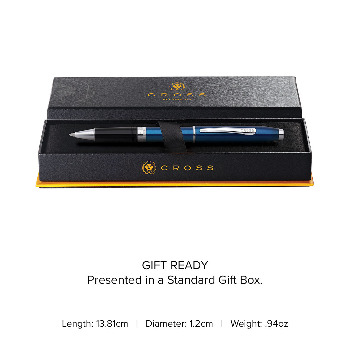Foundry Glossy Translucent Blue Lacquer with Polished Chrome Appointments Rollerball Pen