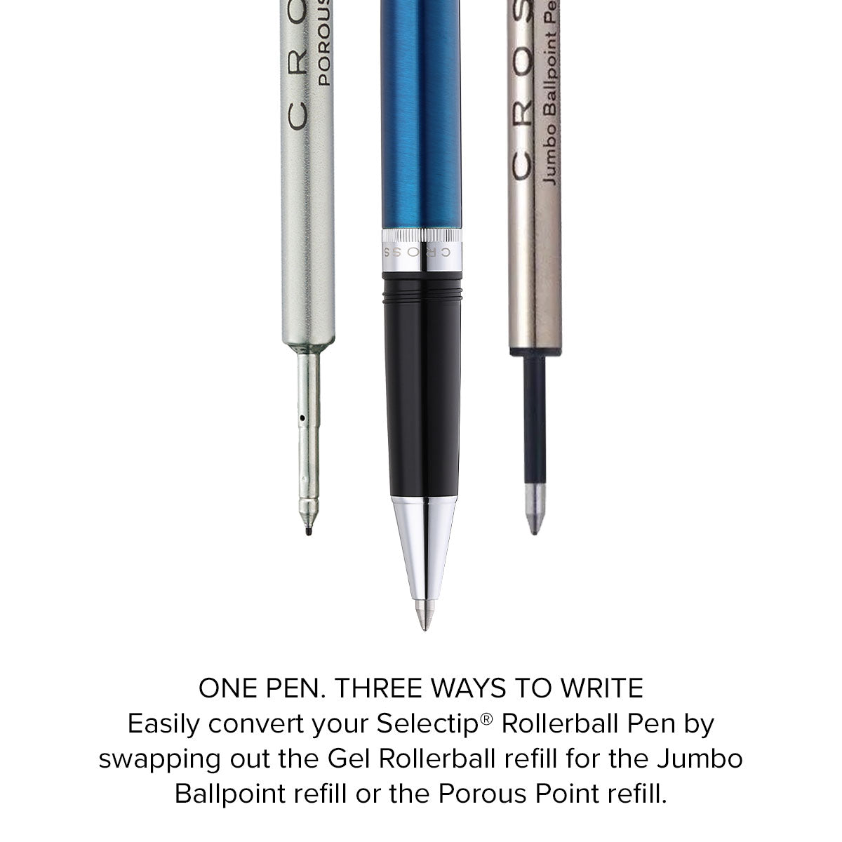 Foundry Glossy Translucent Blue Lacquer with Polished Chrome Appointments Rollerball Pen