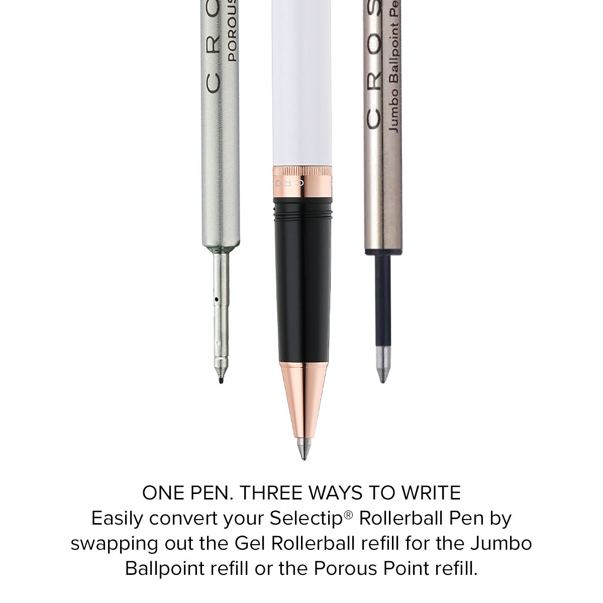 Foundry Pearl White Lacquer with Rose Gold Appointments Rollerball Pen