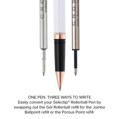 Foundry Pearl White Lacquer with Rose Gold Appointments Rollerball Pen