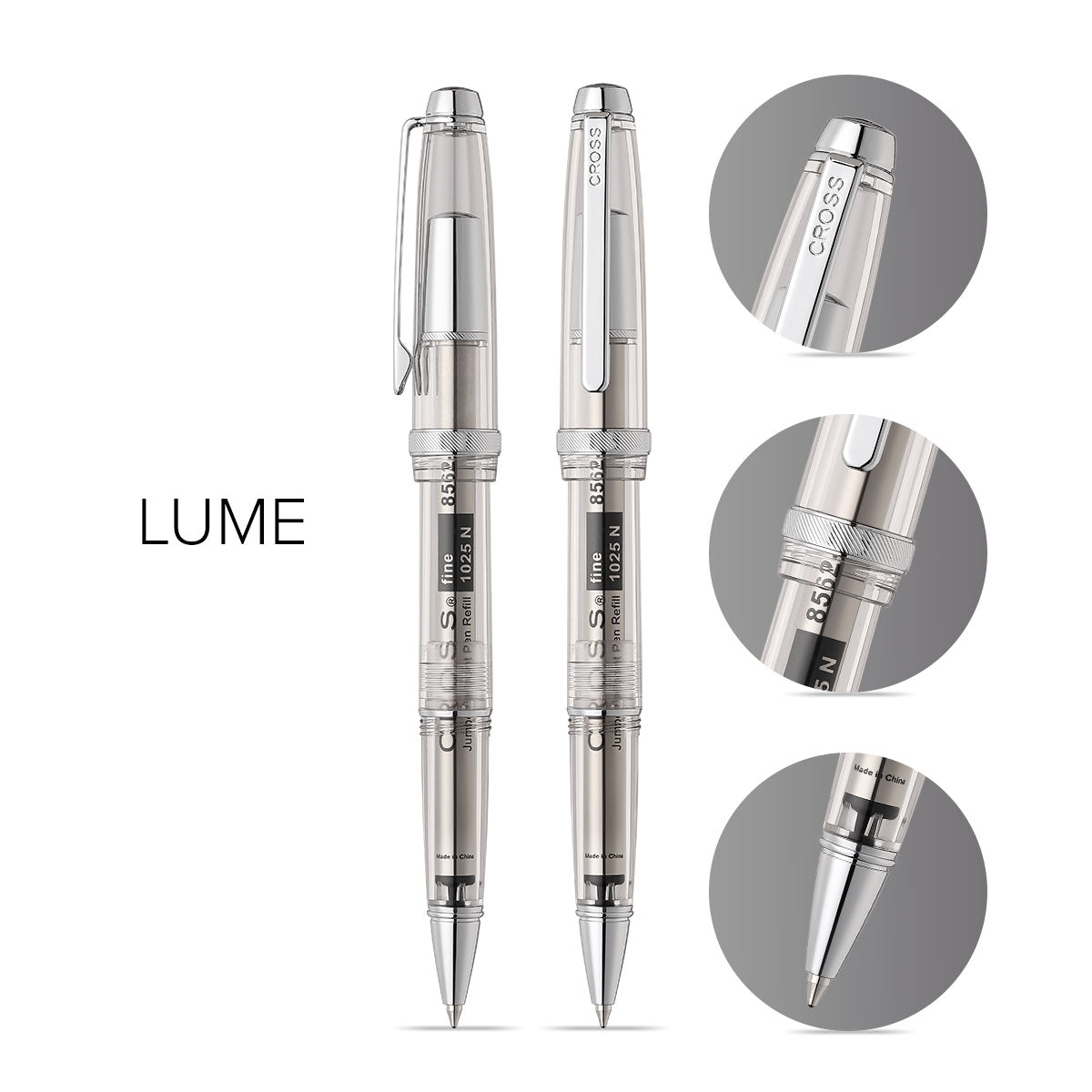 Lume Translucent Clear Resin and Chrome-plated Appointments Ballpoint Pen