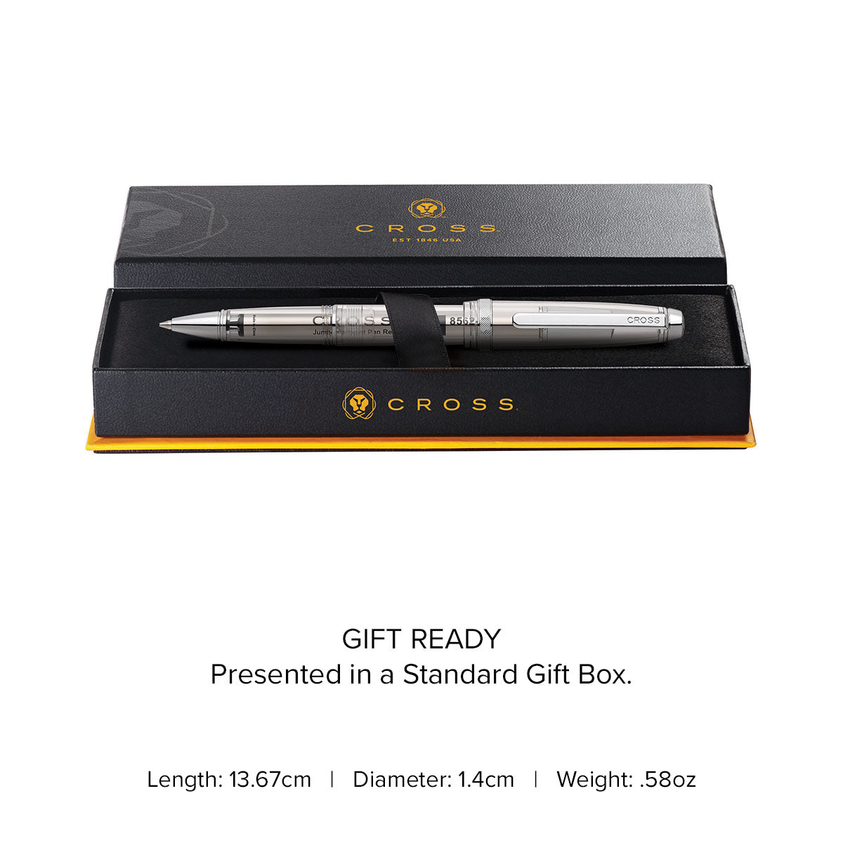 Lume Translucent Clear Resin and Chrome-plated Appointments Rollerball Pen