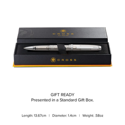 Lume Translucent Clear Resin and Chrome-plated Appointments Rollerball Pen
