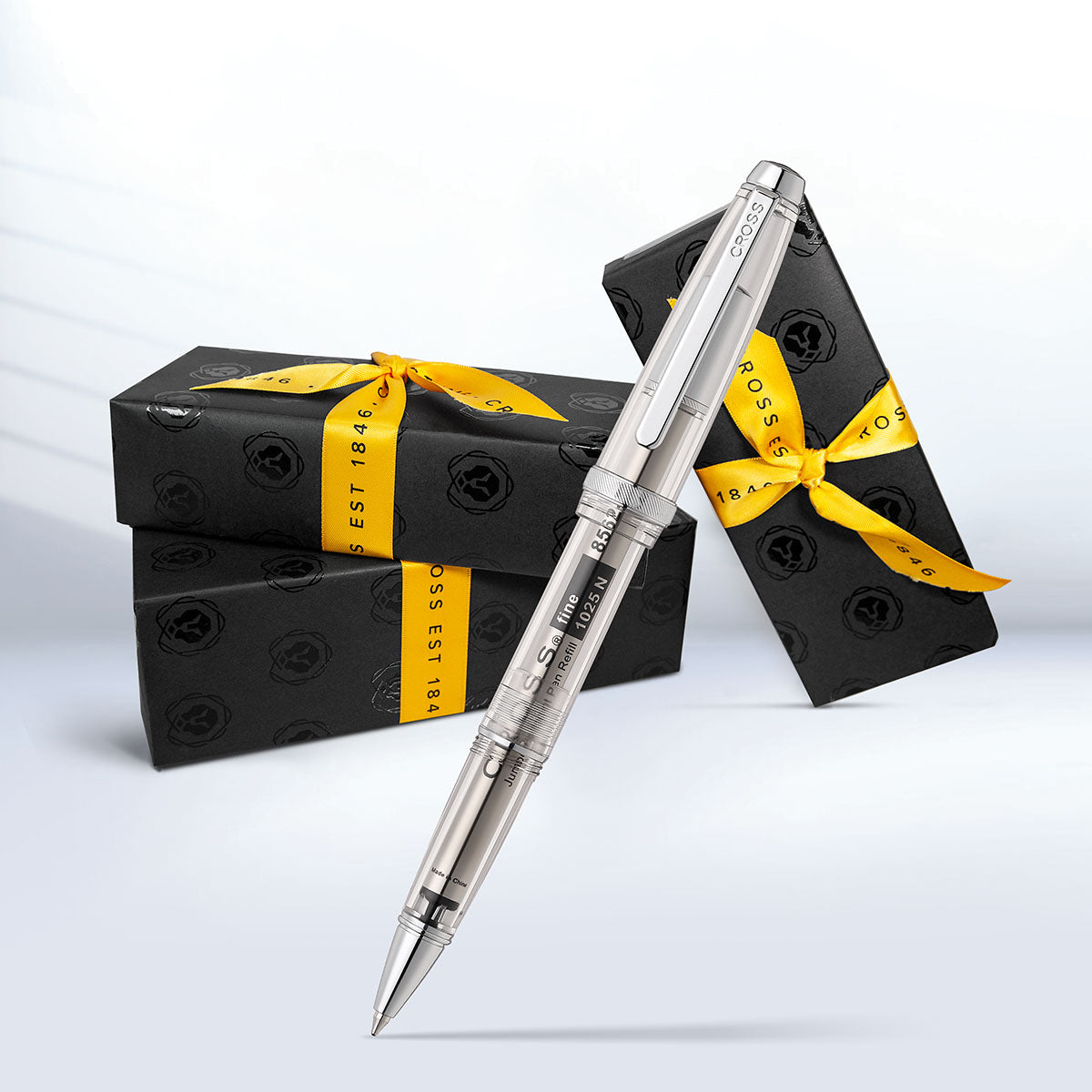 Lume Translucent Clear Resin and Chrome-plated Appointments Rollerball Pen