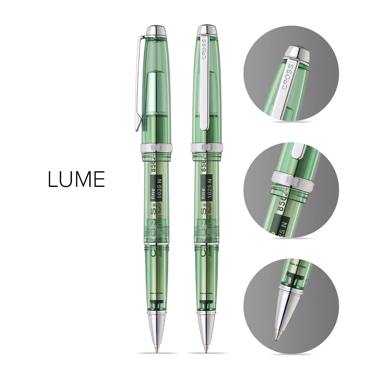 Lume Translucent Green Resin and Chrome-plated Appointments Ballpoint Pen