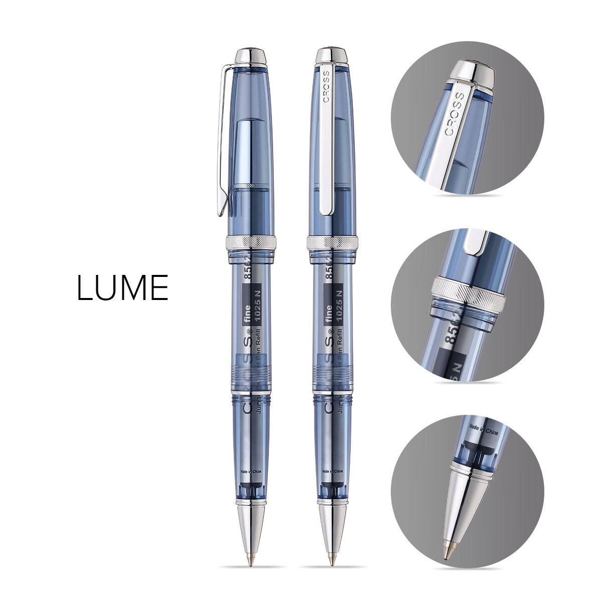 Lume Translucent Navy Blue Resin and Chrome-plated Appointments Ballpoint Pen