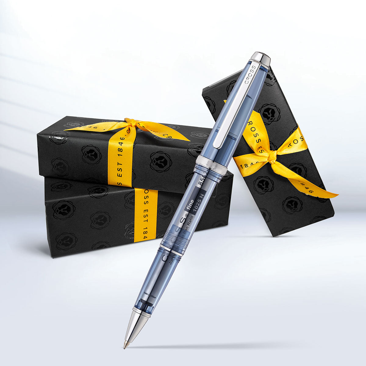 Lume Translucent Navy Blue Resin and Chrome-plated Appointments Rollerball Pen