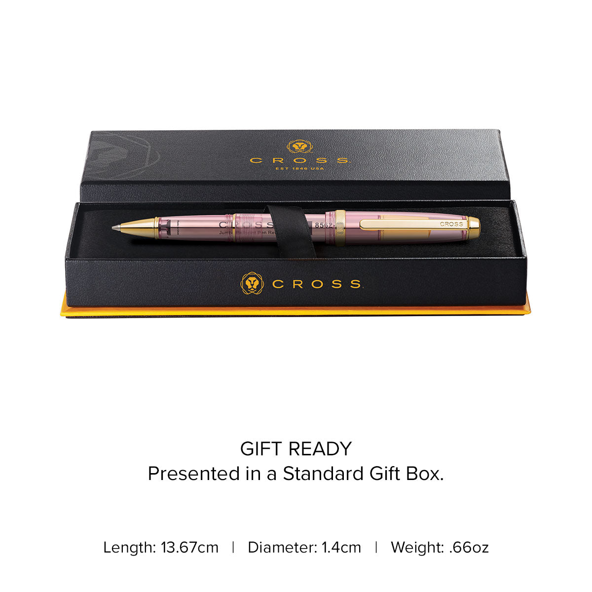 Lume Translucent Pink Sapphire Resin and Gold-Tone PVD Appointments Ballpoint Pen