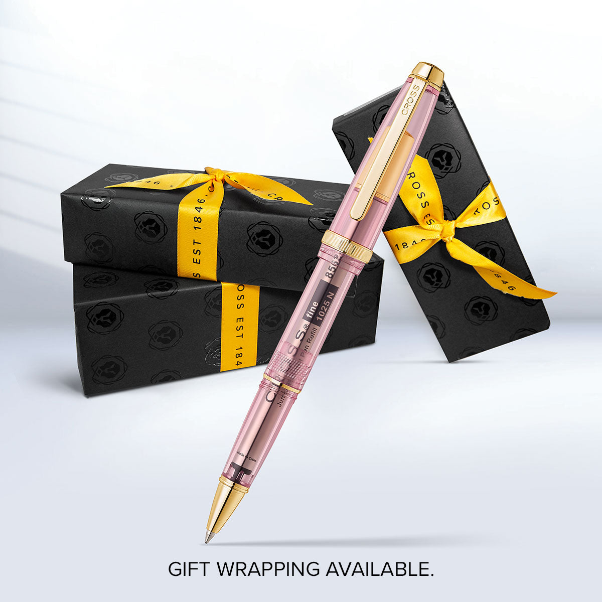 Lume Translucent Pink Sapphire Resin and Gold-Tone PVD Appointments Ballpoint Pen
