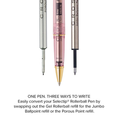 Lume Translucent Pink Sapphire Resin and Gold-Tone PVD Appointments Rollerball Pen